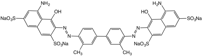 Trypan blue (Direct Blue 14), which also exhibits medicinal properties.