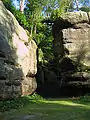 The large chasm and one of the bridges.