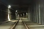 Cross city tunnel seen at Warszawa Śródmieście station