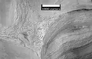 Twisted Ground in Hellas, as seen by HiRISE  This is one more example of how difficult it would be to walk on Mars.