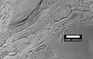 Twisted terrain in Hellas Planitia (actually located in Noachis quadrangle).