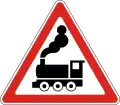 Railway crossing with no gates or barriers