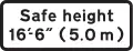 Supplementary plate informing height of overhead cables at level crossing ahead