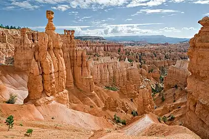 Tall pink-colored rock formations