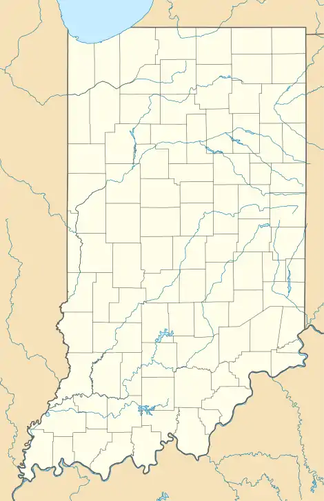 Map showing the location of Spring Mill State Park