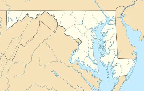 A map showing the location of Chevy Chase, Maryland.