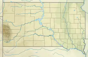 Map showing the location of Mount Rushmore National Memorial