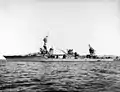 Chester in October 1943 after repair of her torpedo damage