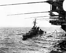 USS&nbsp;English refueling from USS&nbsp;Independence in October 1962.
