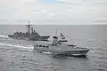 KDB Darulaman alongside USS&nbsp;Rodney M. Davis during CARAT 2014.