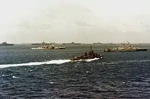 USS Shannon (DM-25) in Ulithi Atoll in March 1945