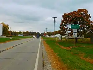 U.S. Route&nbsp;136 westbound entering Colchester
