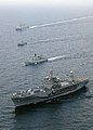 HDMS Peter Tordenskiold, HDMS Esbern Snare, HDMS Glenten and USS Mount Whitney during BALTOPS 2009.