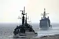 PNS Shahjahan, transiting with USS&nbsp;Mobile Bay in 2011.