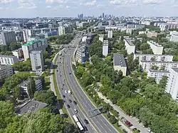Służewiec Południowy residencial buildings around the Rzymowskiego Street, in 2021.
