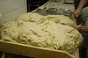 1. The prepared dough ready for cutting