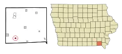 Location of Cantril, Iowa