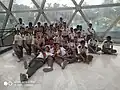 An image of a group of students of Birsreshtha Munshi Abdur Rouf Public College in a school trip in Bangabandhu Military Museum.