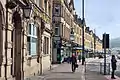 A ground-level view of the Victorian commercial quarter