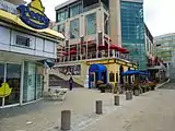 Stores and restaurants.