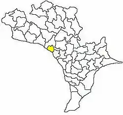 Mandal map of Krishna district showing  Vijayawada (urban) mandal (in yellow)