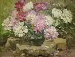 Edgars Vinters, Peonies, Oil on cardboard; 70 x 90&nbsp;cm, 1997 (Hans Joachim Gerber collection)