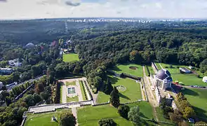 Aerial view of the Grande Perspective towards the south