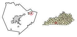 Location of Smiths Grove in Warren County, Kentucky.