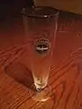 A Pilsner beer glass