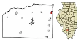 Location of Irvington in Washington County, Illinois.
