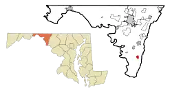 Location of Rohrersville, Maryland