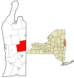 Location in Washington County and the state of New York.