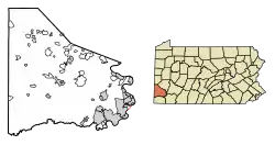 Location of Elco in Washington County, Pennsylvania.