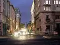 Water Street, Liverpool, West Africa House and India Buildings to the right, Tower Buildings, Oriel Chambers, Martins Bank and Town Hall to the left, Royal Insurance Building and Prudential Assurance Building in the distance