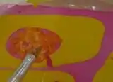 A step in the water marbling method.