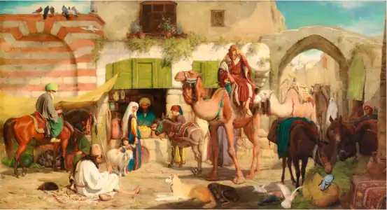 A street in Jerusalem, signed with monogram and dated '1867' (lower left)