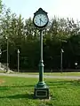 Memorial clock near train station