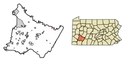 Location of Bolivar in Westmoreland County, Pennsylvania.