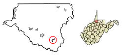 Location of Smithfield in Wetzel County, West Virginia.