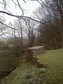 Remains of fortifications at the Stanwick hillfort