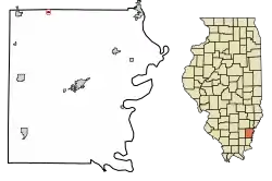 Location of Burnt Prairie in White County, Illinois.