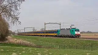 A pair of Class 28 hauling a Benelux train in the Netherlands.
