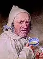 Le Malade Imaginaire, watercolor painting of the artist posing as a hypochondriac, exhibited at the 1855 Spring Exhibition of the Society of Painters in Water-Colours