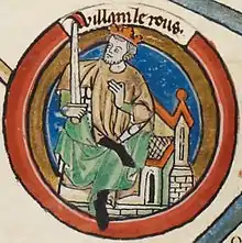 William Rufus depicted in the Stowe Manuscript