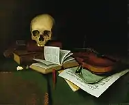 William Michael Harnett, "Mortality and Immortality" (1876)
