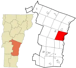 Location in Windsor County and the state of Vermont.