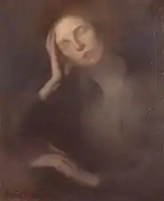 Woman Leaning on a Table (1893), oil on canvas, 65 x 54.3&nbsp;cm., The Hermitage, Saint Petersburg