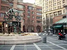 The Four Seasons Fountain on the public plaza located at One Worldwide Plaza, New York, New York