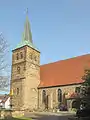 Wulfen, church: Pfarrkirche Sankt Matthäus und Marienbrunnen