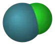Spacefill model of xenon monochloride